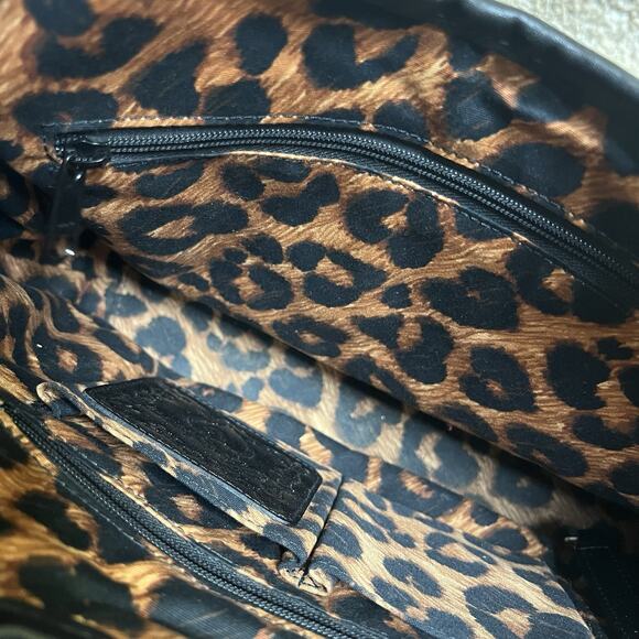 Brighton Woven Tan Straw Shoulder Bag Handbag Purse Black Croc Leather Handles - Picture 11 of 15